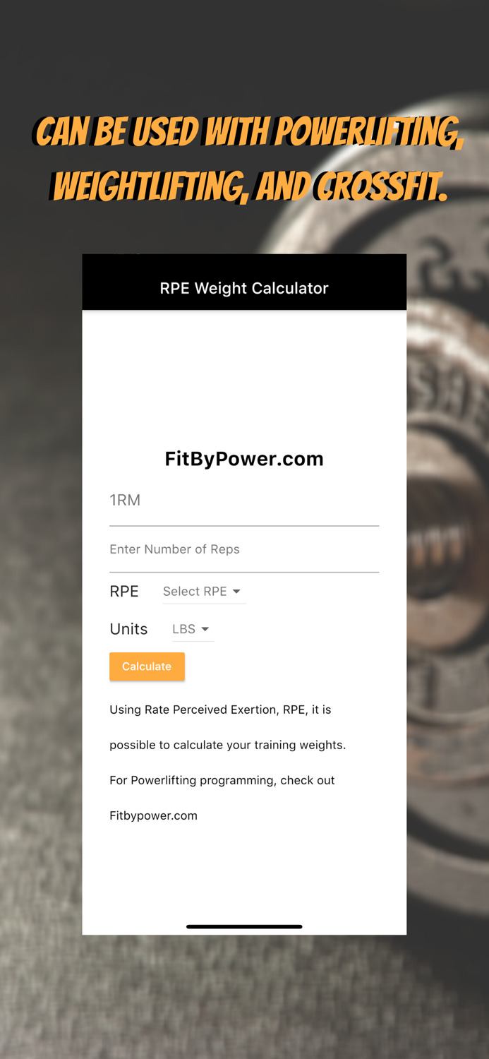 RPE Weight Calculator