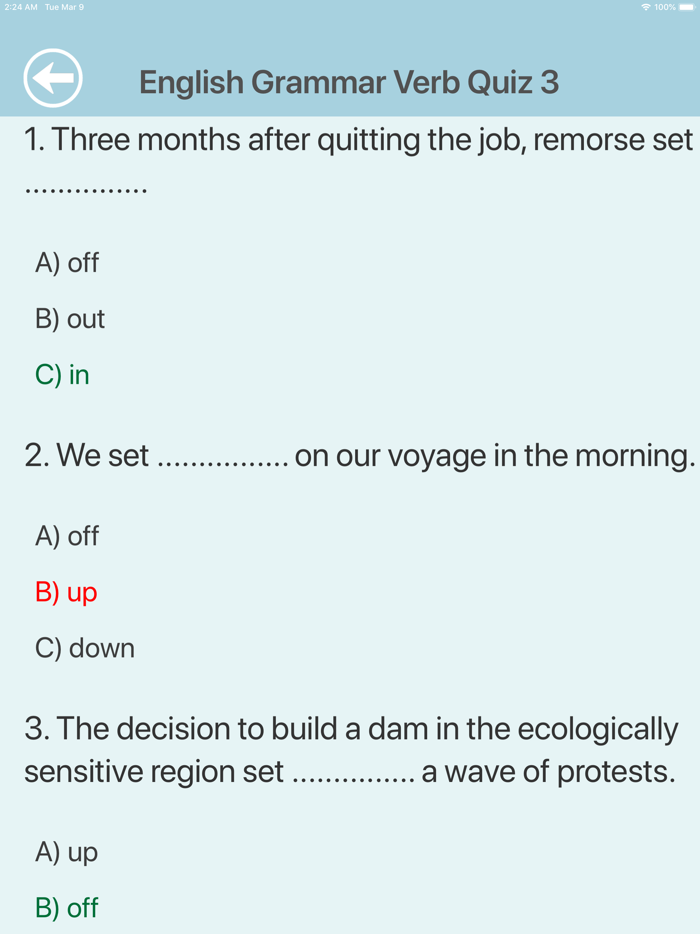 English Grammar Verbs Quiz