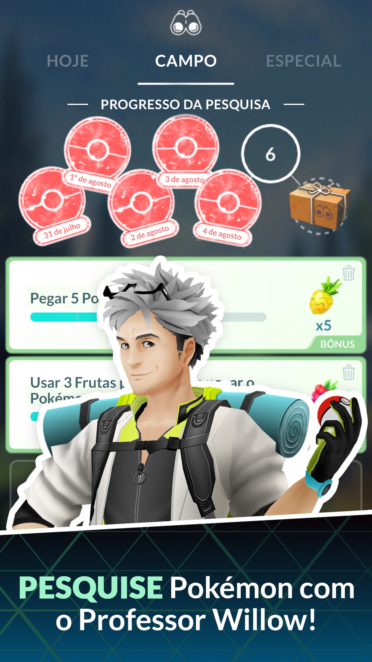 Screenshot do app Pokémon GO