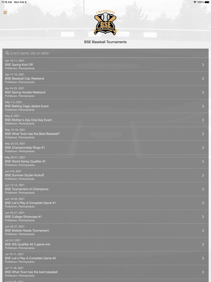 BSE Baseball Tournaments