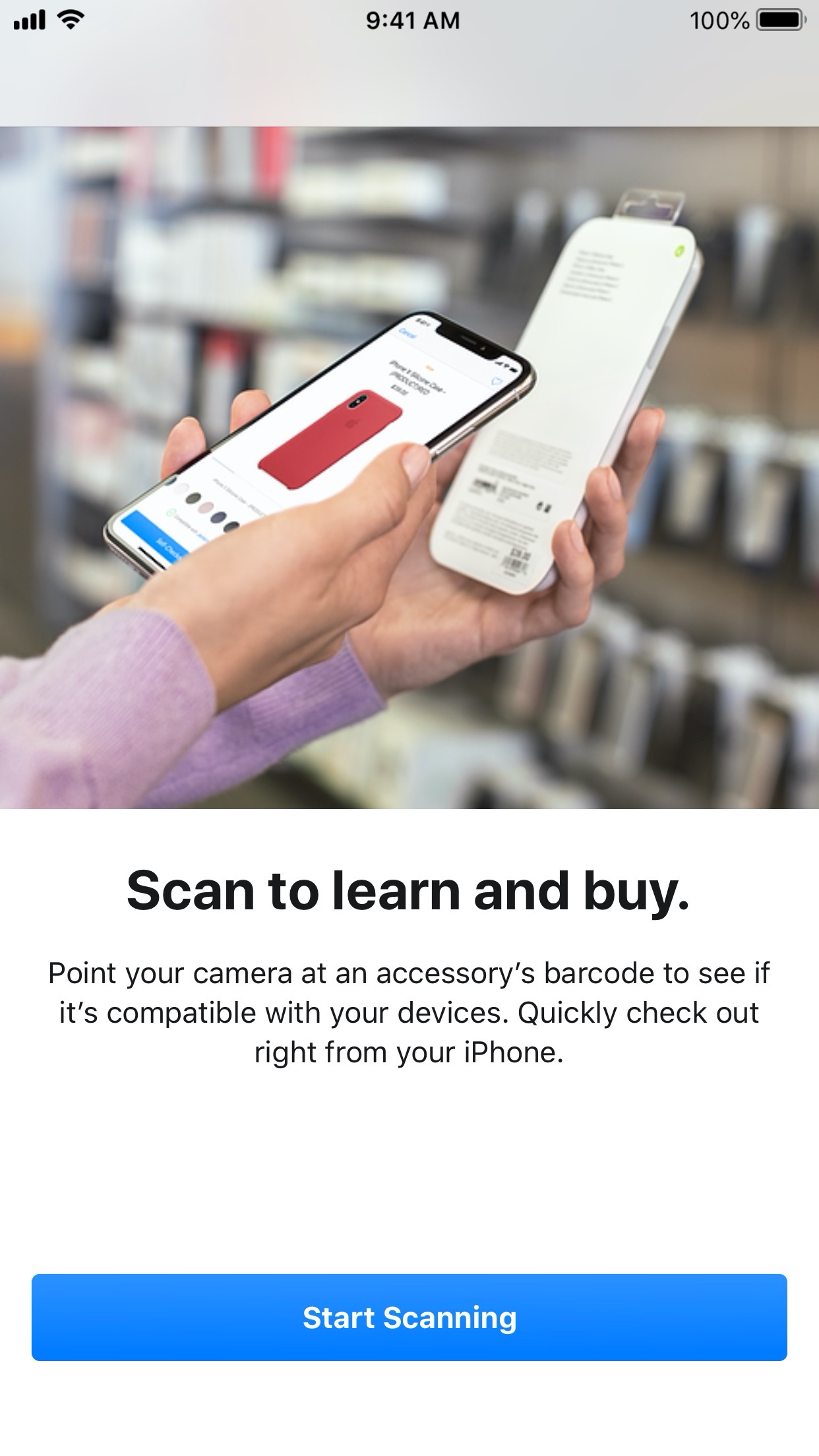 Screenshot do app Apple Store