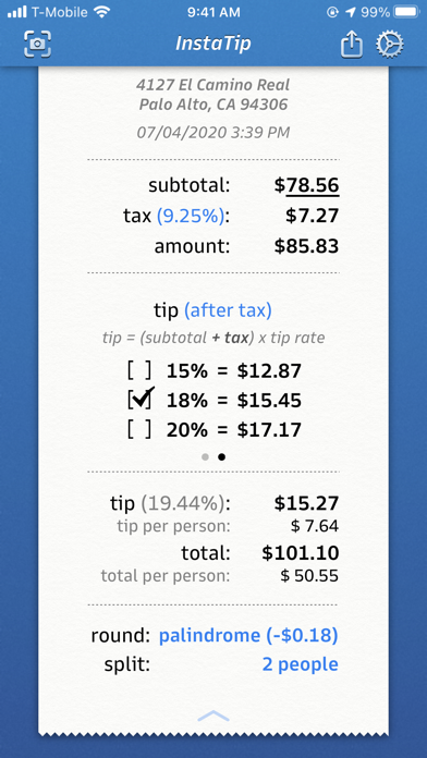 InstaTip: Smart Tip Calculator screenshot 3