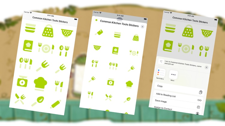 Common Kitchen Tools Stickers