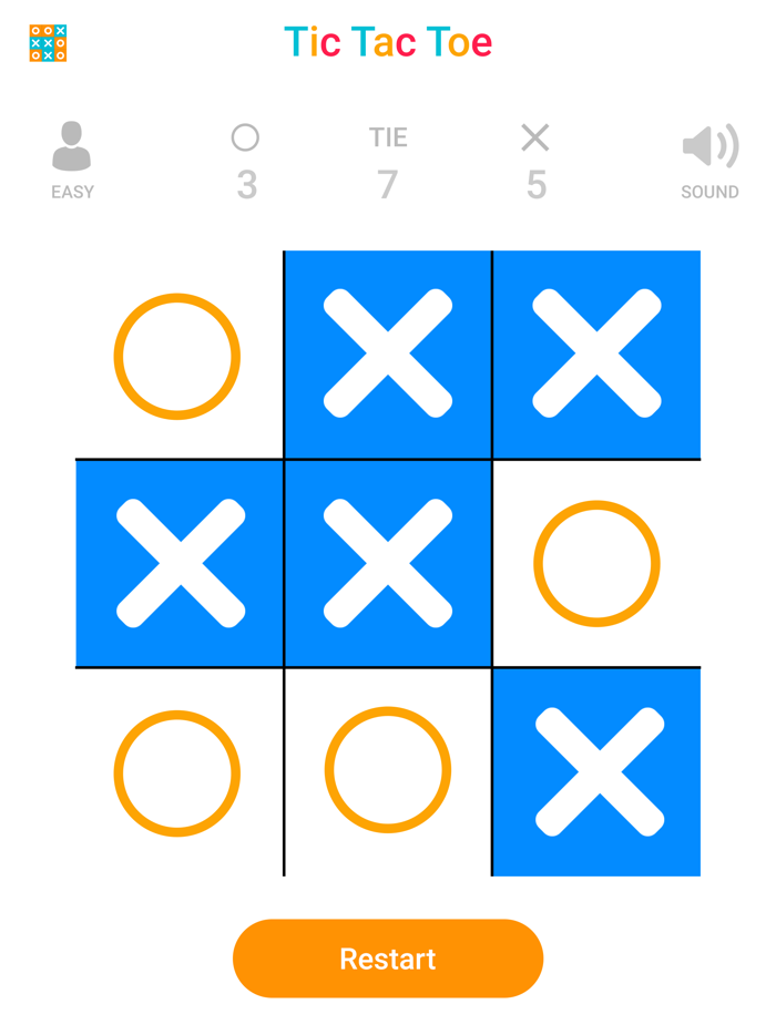 Tic Tac Toe Colorful
