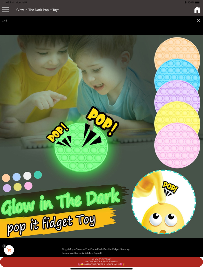 Glow In The Dark pop It Toys