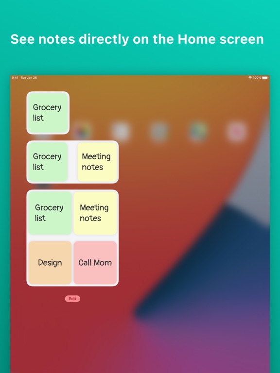 Noten: sticky colornote widgetのおすすめ画像1