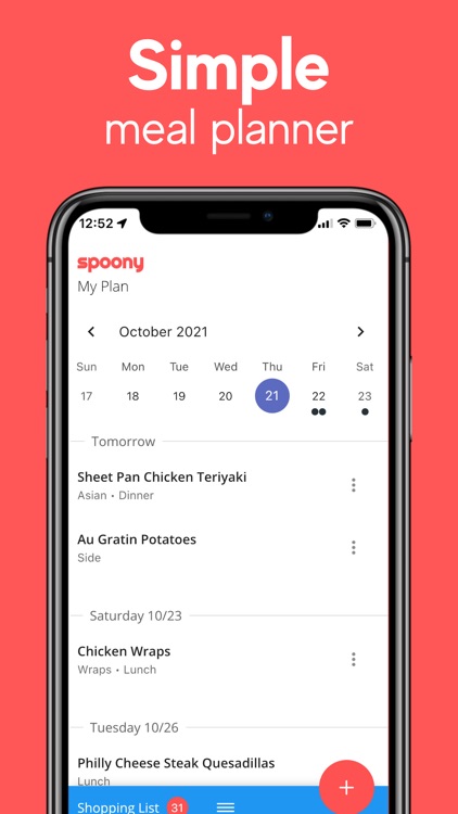 Spoony Simple Meal Planner