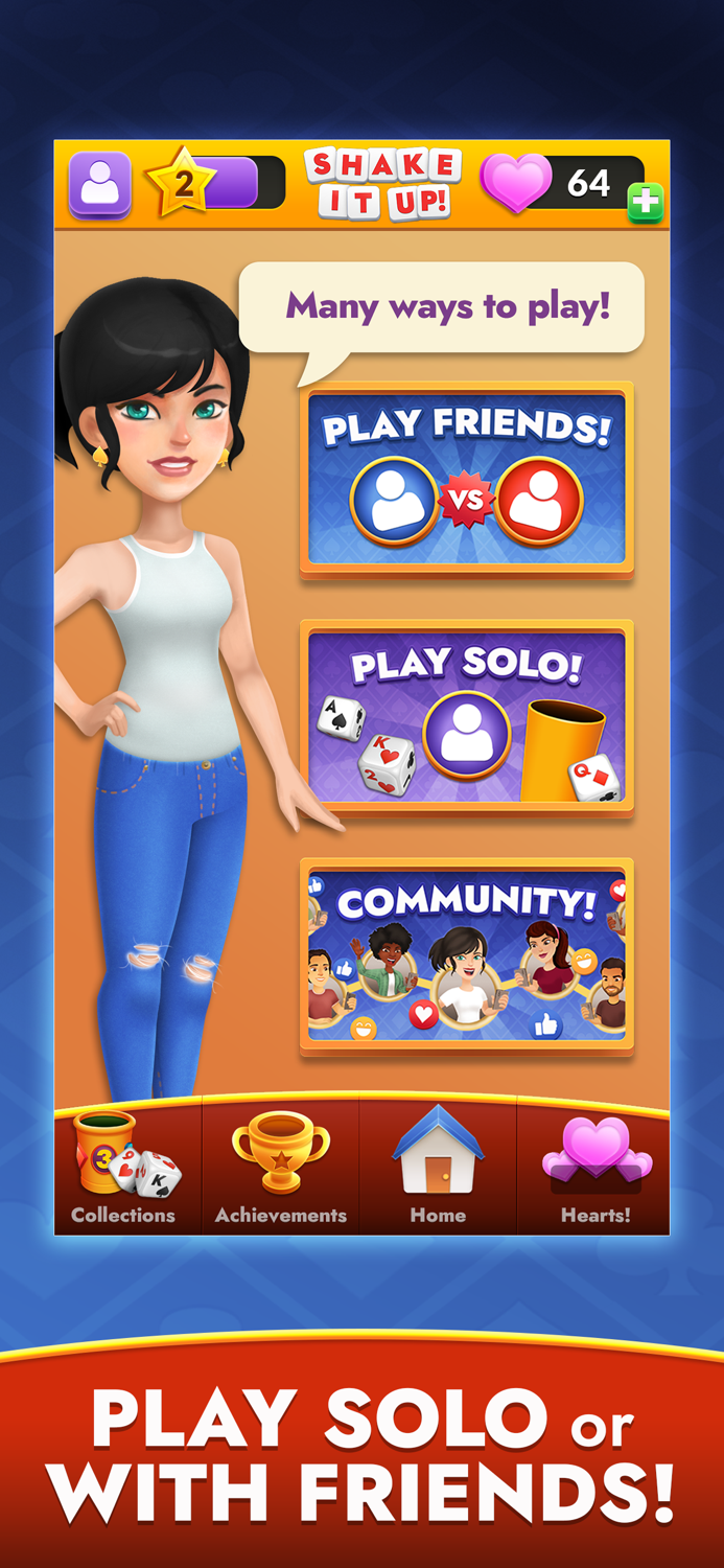 SHAKE IT UP Cards on Dice