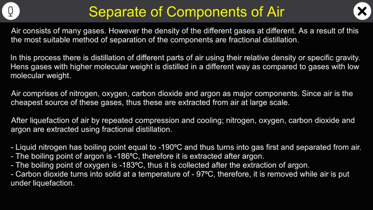 Separate of Components of Air