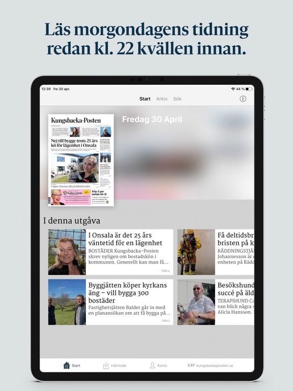 Kungsbacka-Posten E-tidning screenshot 2