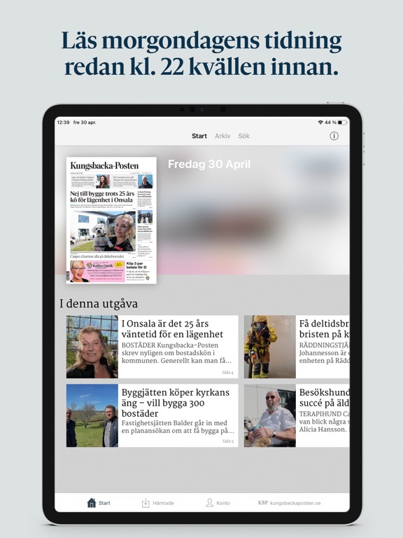 Kungsbacka-Posten e-tidning screenshot 2