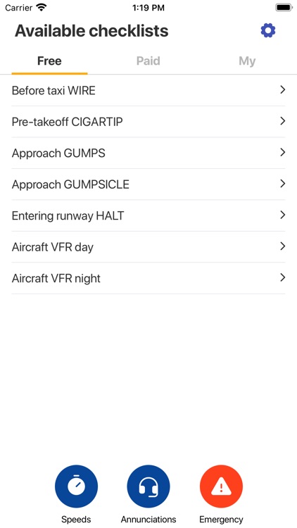 Pilot Checklists