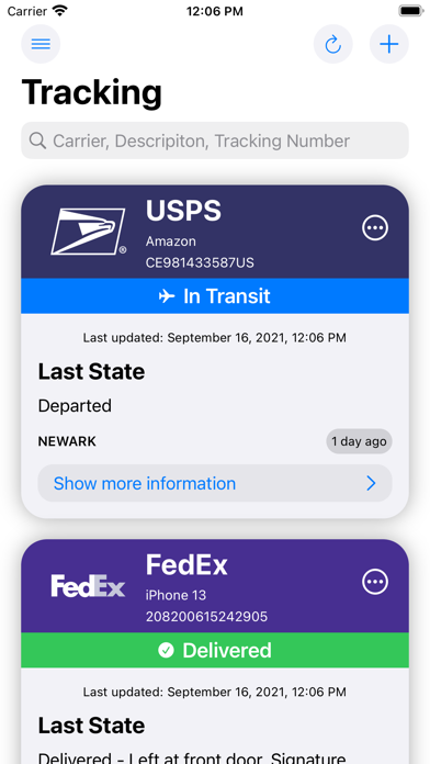 Deliveries Tracker Screenshot