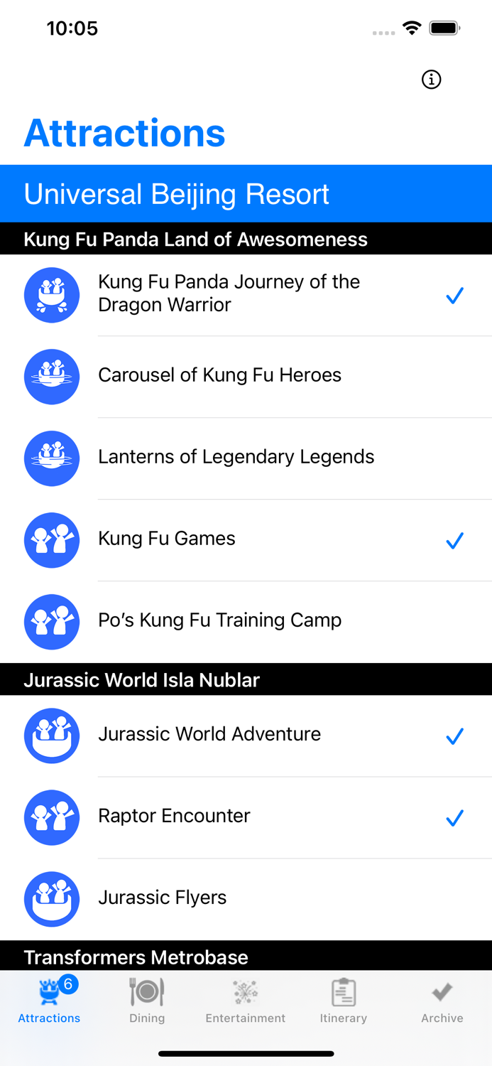 Theme Park Checklist Beijing