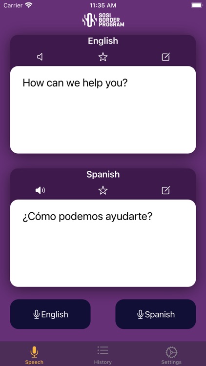 SOSi Border Translation App