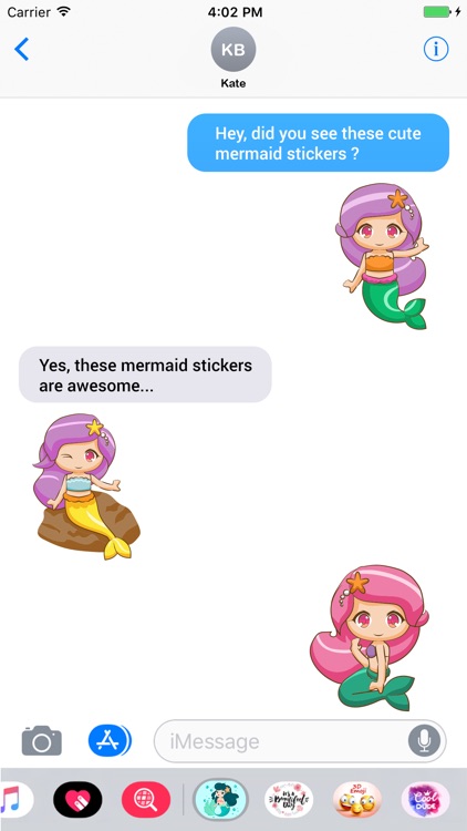 Cute Mermaid Stickers Pack screenshot-3