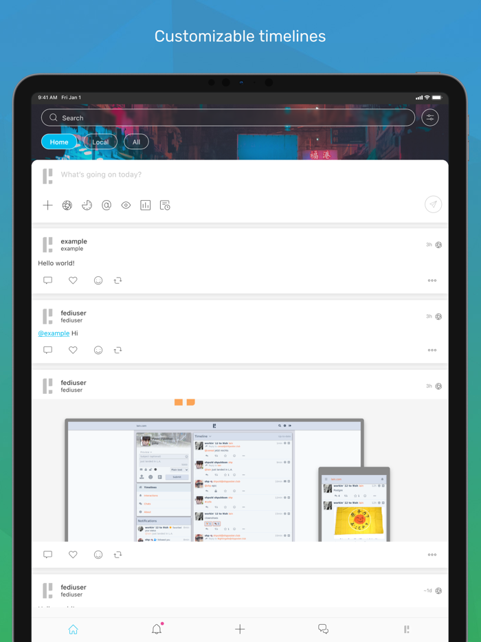 Fedi for Pleroma and Mastodon