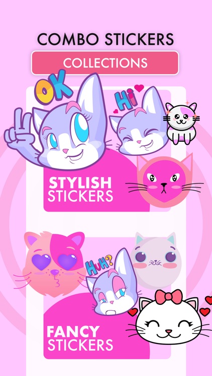 Cute Cat Pink Stickers Pack by Aman Kumar