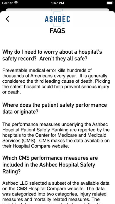 Ashbec Hospital Safety Ranking screenshot 2