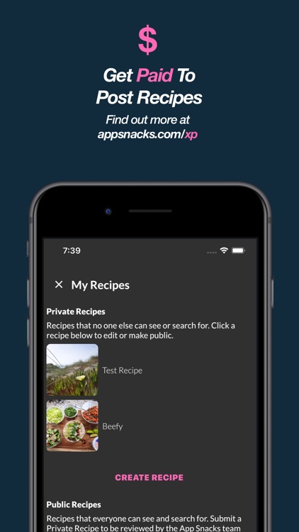 App Snacks Recipe Manager