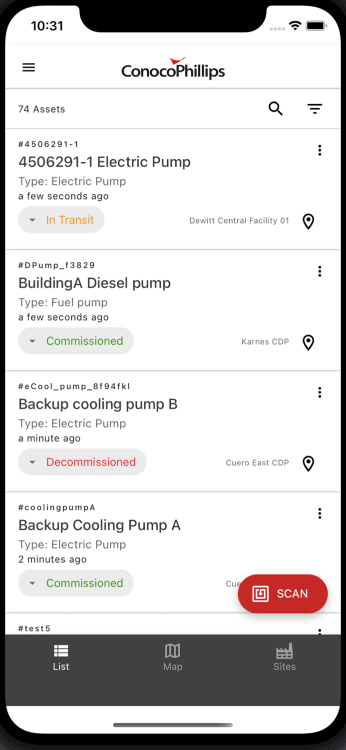 ConocoPhillips Asset Tracking