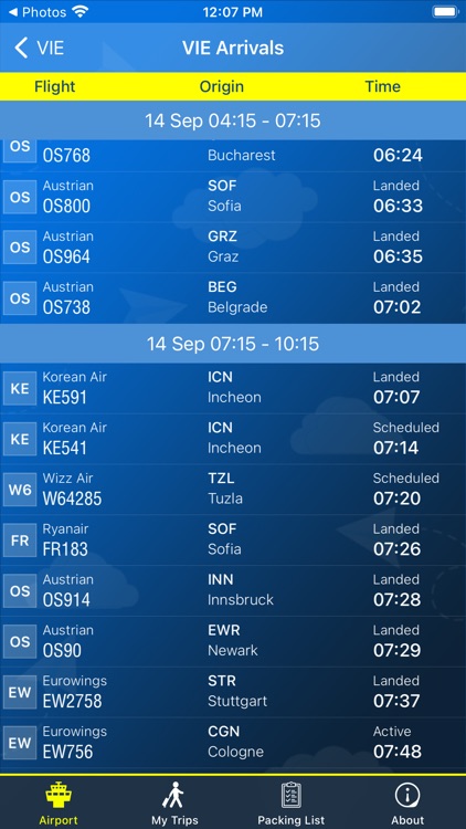 Vienna Airport Info + Radar