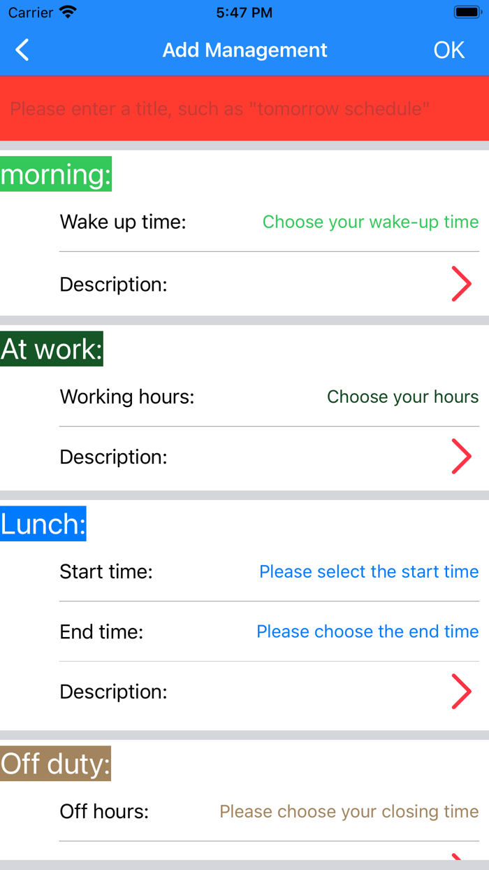 Daily Time Management