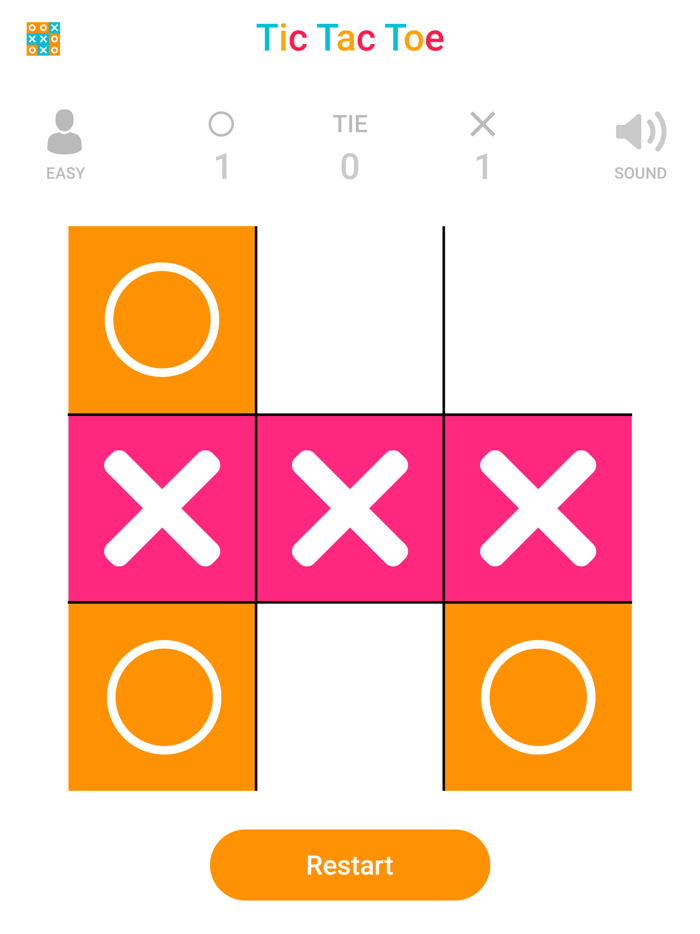 Tic Tac Toe Colorful