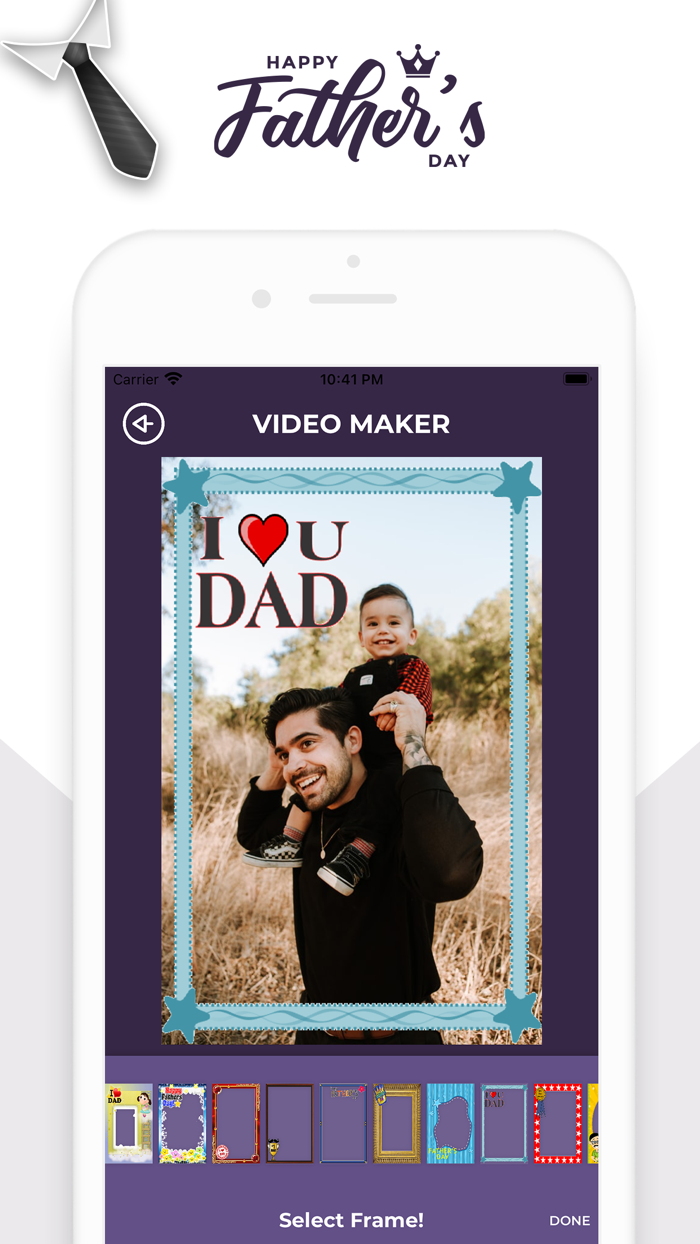 Fathers day video photo frame
