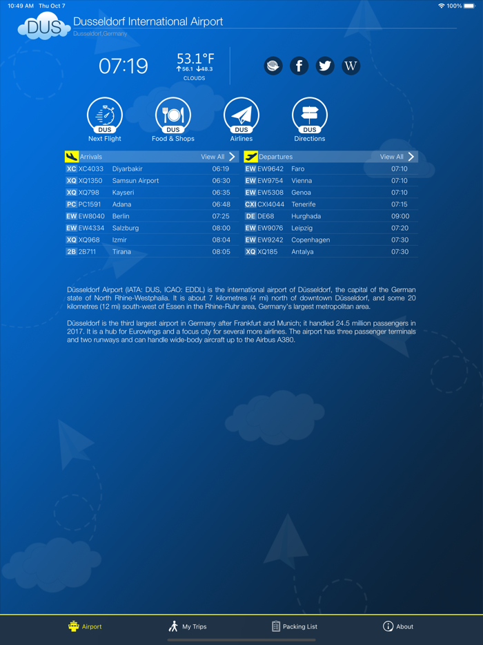 Dusseldorf Airport DUS  Radar