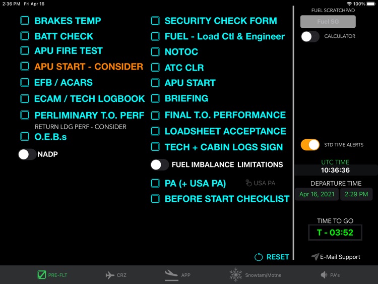 A320 Clipboard