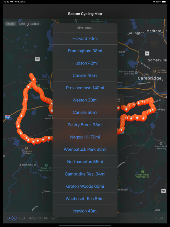 Boston Cycling Map Ipad images