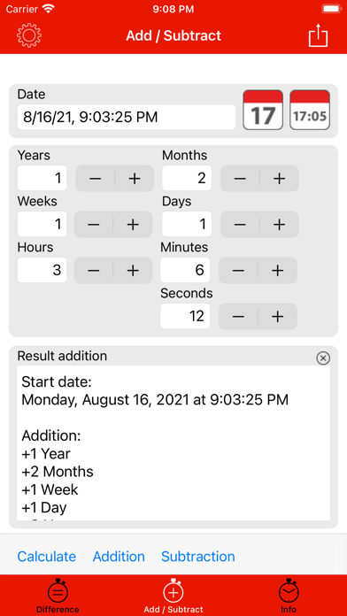 Acana Date Calculator screenshot 2