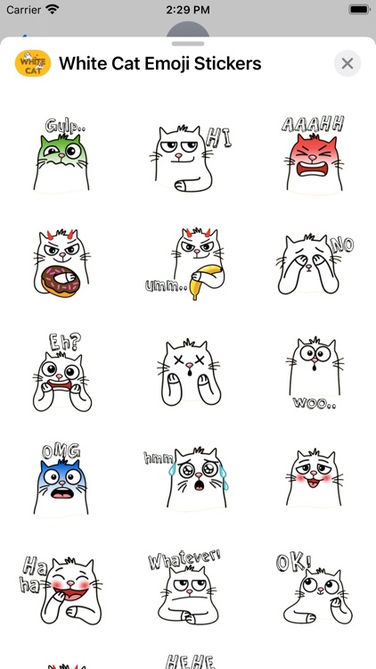 White Cat Emoji Stickers screenshot-3