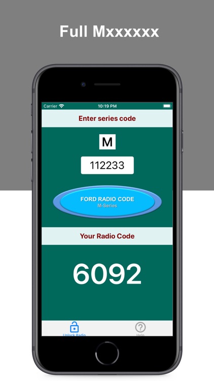 Radio Code for Ford M Series