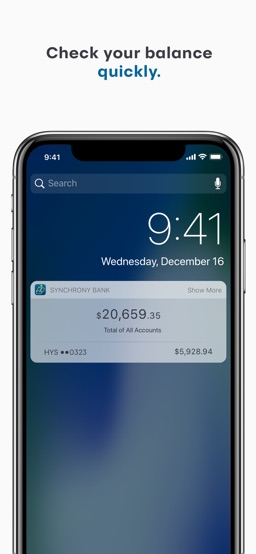 Synchrony Bank app screenshot