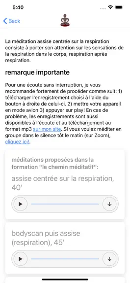 Game screenshot Les méditations apk