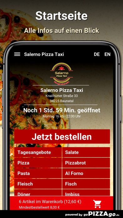 Salerno Pizza Taxi Baunatal screenshot 4