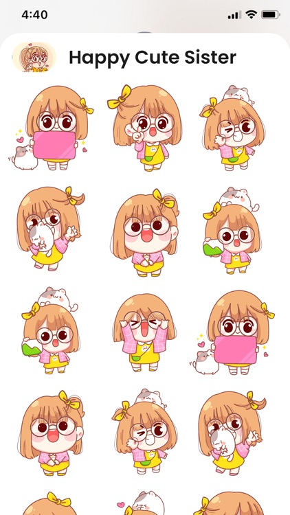 Happy Cute Girl Stickers