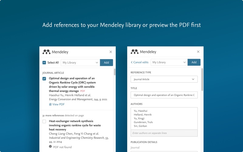 Mendeley Web Importer Screenshot