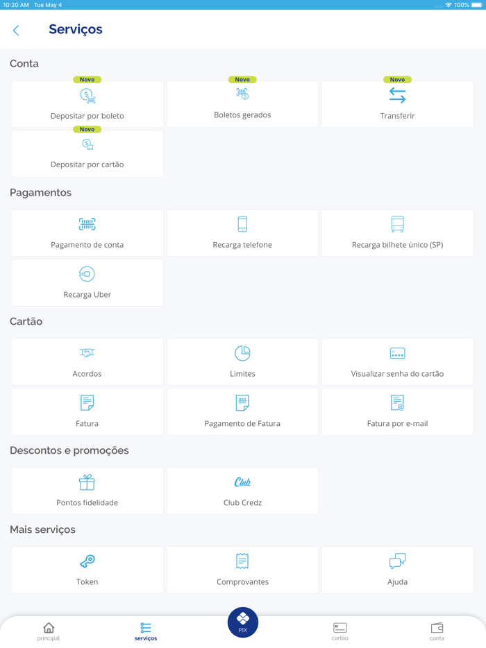Credz – cartão, conta e Pix