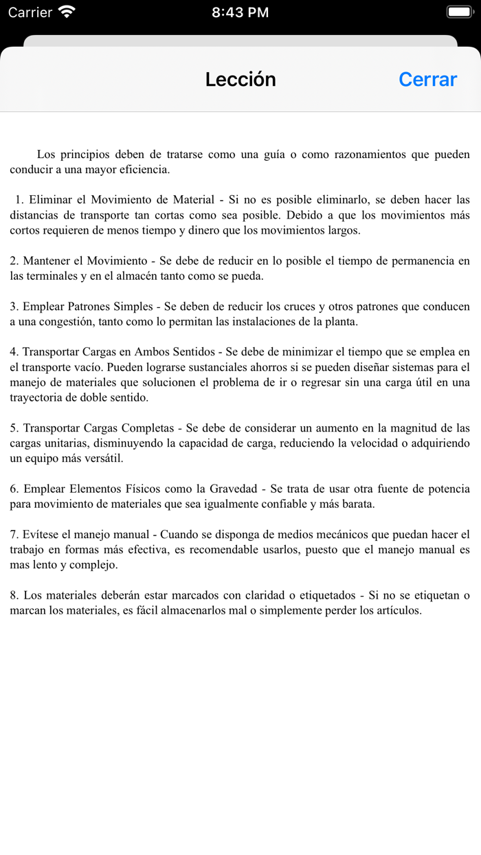 Quiz Manejo de Materiales