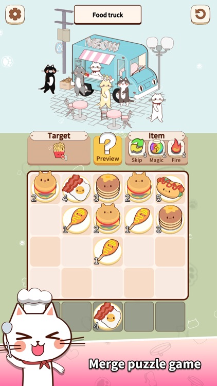 Cat Merge Cafe: Dessert Puzzle screenshot-0