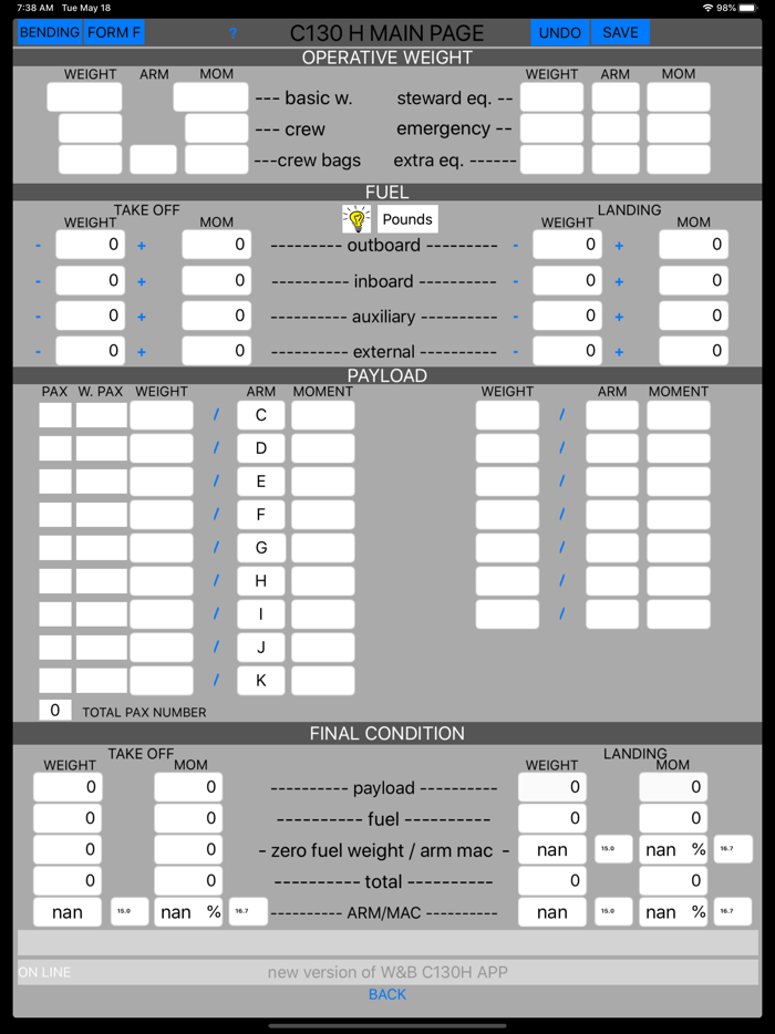 WEIGHT AND BALANCE C130H