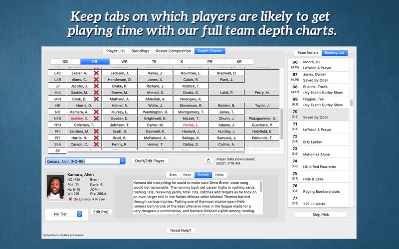 fantasy football draft '21 iphone screenshot 2