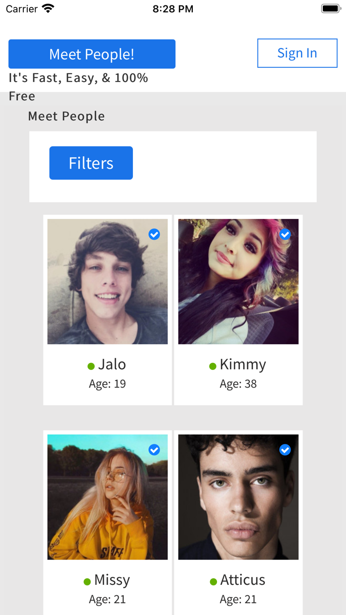 Meet people, social app Yizzly