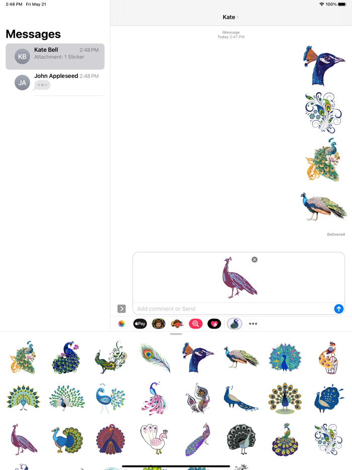 Mystery Peacock Stickers