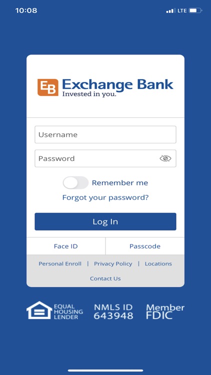 Exchange Bank Mobile Banking screenshot-0