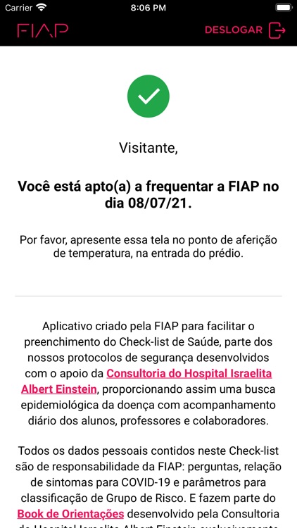 FIAP - Checklist de Saúde