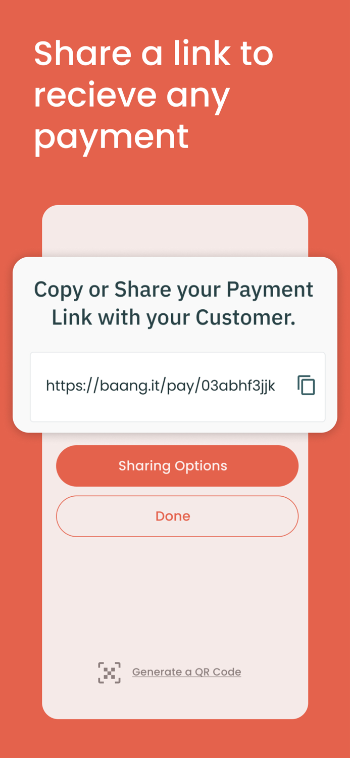 Baang Shareable Payment Links